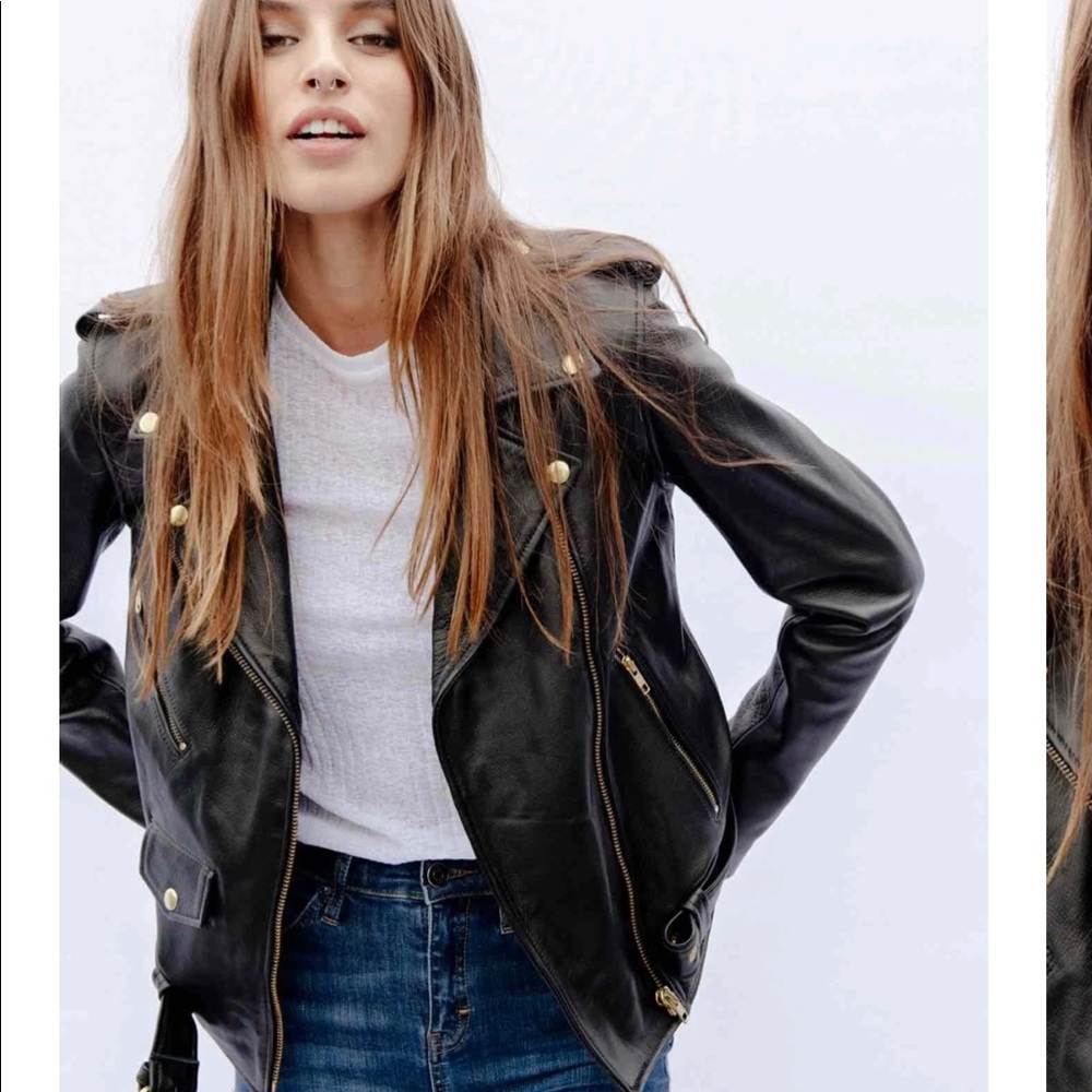 New with tags genuine leather moto jacket